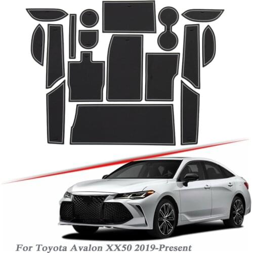 17pcs Car Styling For Toyota Avalon XX50 2019-Present Latex Gate slot pad Interior Door Groove Mat Non-slip dust Mat Accessory