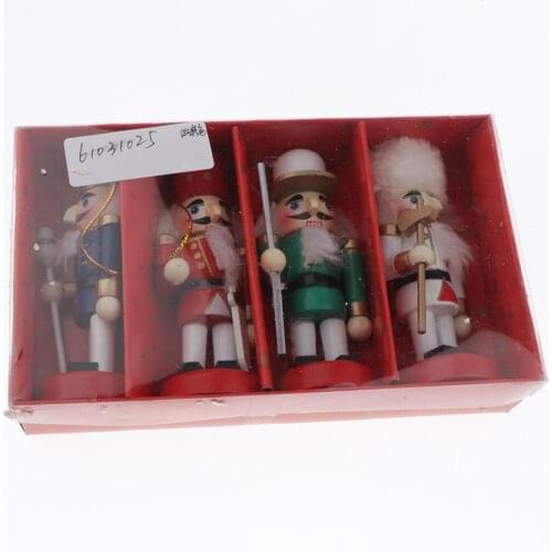 4pcs Nutcracker Solider Figures Birthday Christmas Tree Home Décors Collectibles