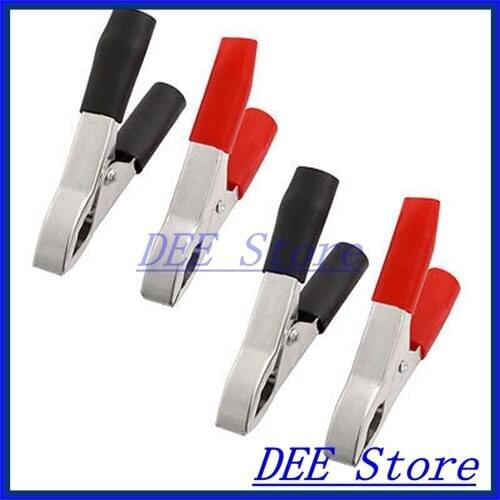 6x Plastic Insulating Cover Test Lead Alligator Clips Clamps 15A