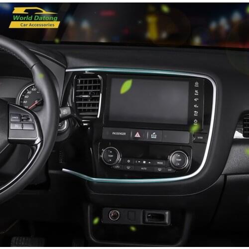 Car Console Decoration Strip frame cover Trim ABS Chrome accessories For Mitsubishi Outlander 2015 2016 2017 2018