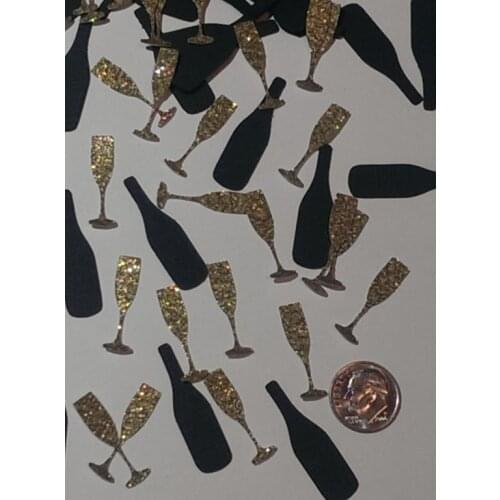 Black and Gold New Year Table Scatter Table decor scrapbook Confettis