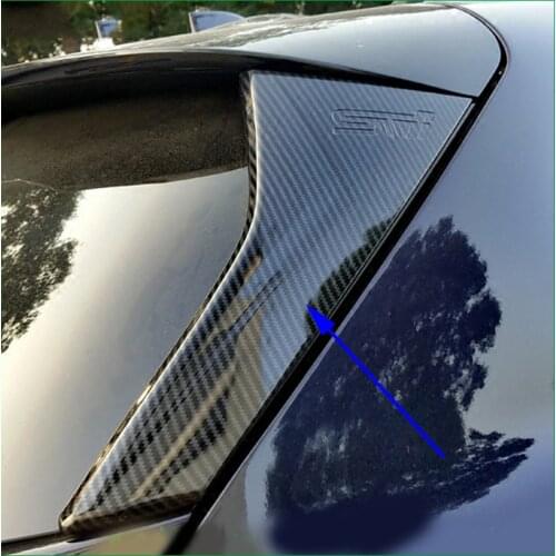 For Subaru XV 2018 Car ABS Chrome ABS Carbon Fibre Print Exterior Both Side Rear Window Spoiler Triangle Cover Trim Auto Parts
