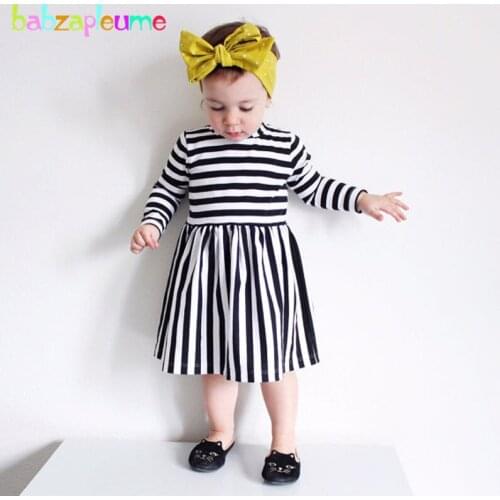 2017 Spring Summer Girls Dress Long Sleeve Child Princess Costume Baby Dresses Striped Girls Party Outfit Kids Girl Clothes A140