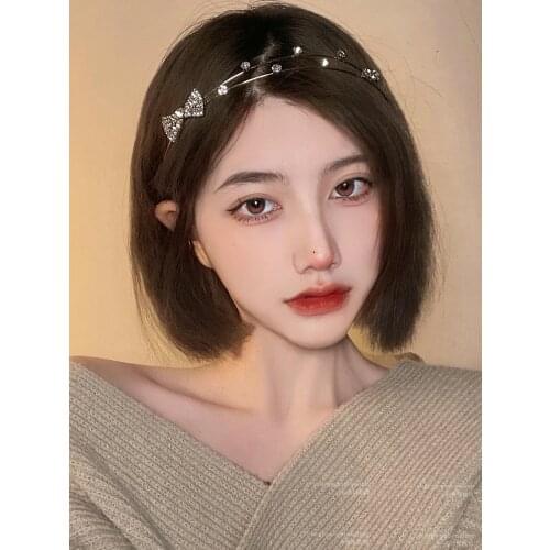 Korea of double layer bowknot hair hoops sweet celebrity is super fairy hair acts the role of double row head hoops female