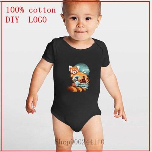 Summer Infnts Ukiyo e Red PandaOne-Pieces Short Sleeved Baby Rompers Baby Girls Bodysuits baby Summer Unisex Baby Clothes