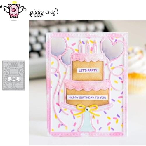Piggy Craft metal cutting dies cut die mold Birthday Cake frame Scrapbook paper craft knife mould blade punch stencils dies