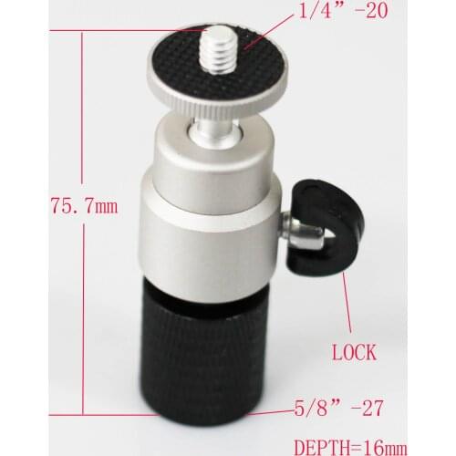 Microphone Music Stand Thread Screw Reducer Converter Adapter + 360° Locking Swivel Ball Head - 5/8 to 1/4 inch for Video Camer