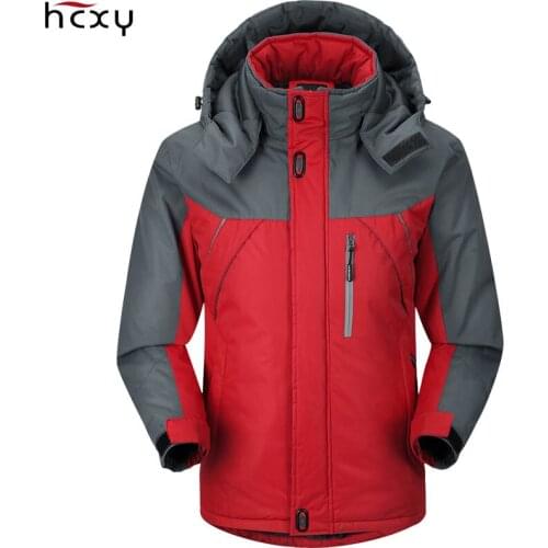 HCXY 2019 Mens Hooded Technical Jacket Coat Outwear with Fur Men Winter Warm Clothes Windproof Waterproof Hardshell Raincoats