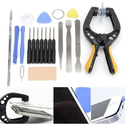 19 in 1 Phone LCD Screen Opening Tool Plier Suction Cup Pry Spudger Repair Kit Set
