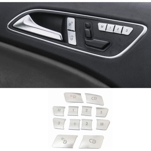 Car Decor for Mercedes for Benz CLA/GLA/GLK/GLE/CLS/GL/ML/A/B/E Car Door Seats Memory Adjusting Push Button Trim Cover Sticker