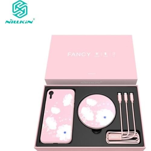 Nillkin Gift Set QI Fast Wireless Charger + USB Charging Cable + Case For iPhone Xs Max / Xr / X 10W Charging Pad Christmas