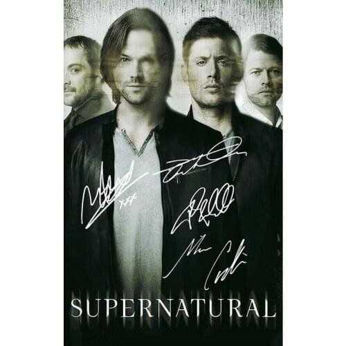 SUPERNATURAL CAST SIGNED Art Film Print Silk Poster Home Wall Decor 24x36inch