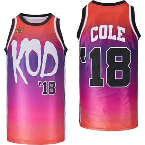 BG basketball jersey 18 COLE KOD Jerseys Embroidery sewing Outdoor sportswear Hip-hop movie white summer 2021 pink