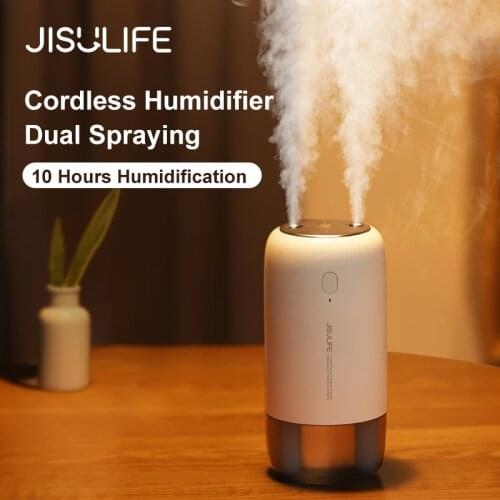JISULIFE Air Humidifier Diffuser Aroma Diffuser 3600mAh Wireless Rechargeable Portable 500 ml Humidifiers for Home Humidificador