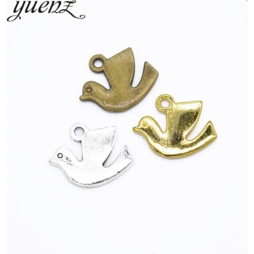 YuenZ 25 pcs Antique silver color charms animal bird Zinc alloy Jewelry DIY Charms Pendant Necklace, earring Bracelet D556