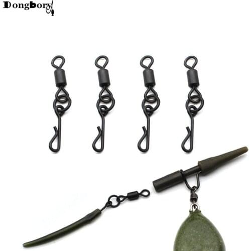 50 PCS Kwik Change Flexi Swivels Carp Fishing Tackle Quick Kwik Links Size 8 Swivels Loops Fit Carp Safety Lead Clips