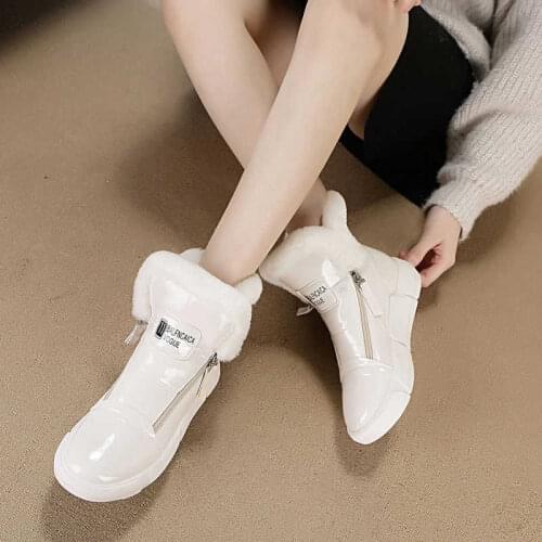 Snow Boots Womens Shoes 2021 New Winter Wild Plus Velvet Winter Waterproof Short Boots White Warm Casual Cotton Ankle Boots