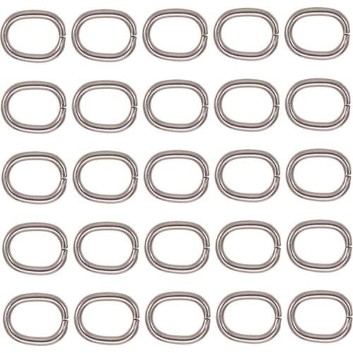 1 Bag About 40Pcs 304 Stainless Steel Close but Unsoldered Oval Jump Rings Wire 13-Gauge