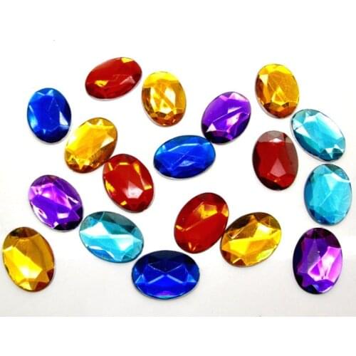 100Pcs Mixed Acrylic Oval Decoration Crafts Flatback Cabochon Scrapbooking Embellishments Beads Diy Accessories