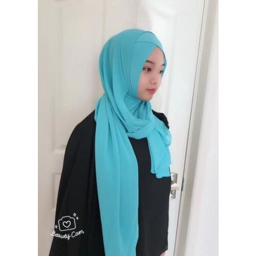 12 pieces/lot) 2018 malaysia plain crossover instant hijab cotton instant shawls,outer layer chiffon muslim hijab scarf HW249