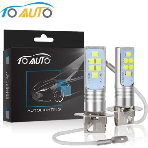 2pcs H3 LED Bulbs Car Fog Light Lamp 12V 6000K White 1400LM Driving Lamp Auto LED Lights