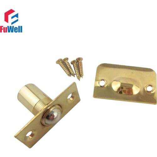2pcs Brass Door Catches Holder Latch Closer 54x26x32mm Door Stopper with Spring Kitchen Cabinet Door Damper