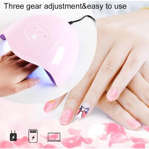 36W 12 LED Nails Lamp Nail Dryer Machine Dual Light Source USB Phototherapy Portable Lamp For Drying UV Nails Gel Polish Tools