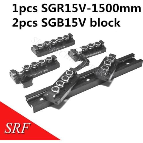 38mm width axis core linear Motion slide rail 1pcs SGR15V L=1500mm with 2pcs SGB15V slide block AXD linear guide for cnc machine