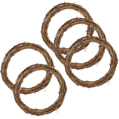 5Pcs/set Dried Flowers Rattan Artificial Handmade flower Wreath Wedding Christmas Decor DIY Hanging Weaved Garlands Crafts 25cm