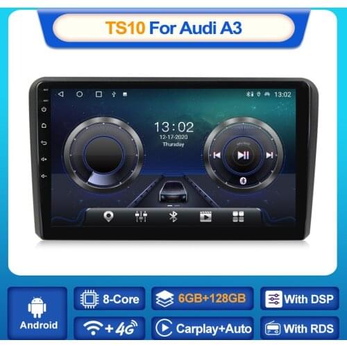6+128GB CarPlay Smart Car Radio Multimedia Player for Audi /A3/S3 2006-2012 DSP 4G LTE Andorid 10 Auto GPS 2 Din Autoradio WIFI