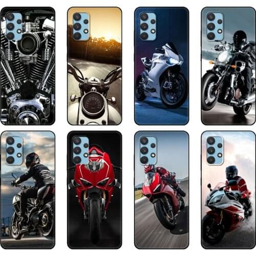 Black tpu Case For Samsung galaxy A32 A42 A52 A72 4g 5g S21 PLUS ultra back cover bike motorcycle speed motorbike vehicle tire