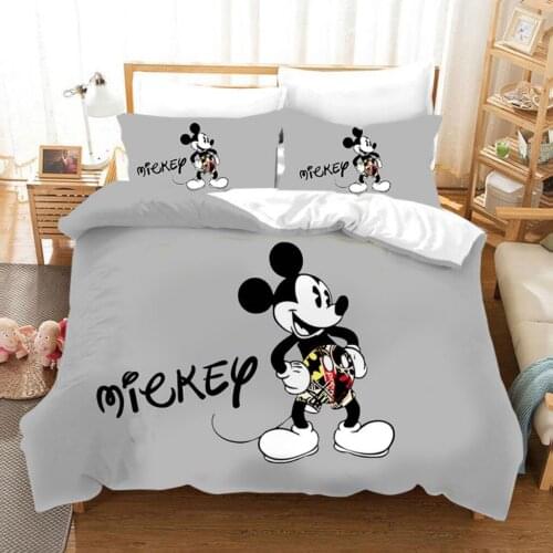 Disney Cartoon Character Mickey Minnie Mouse Home Textile 3D Cartoon Cute Quilt Cover Pillowcase Bedding Childrens Home Decor