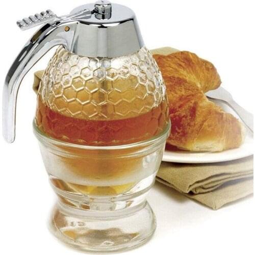 Bottle Honey Jar Container Bee Drip Dispenser Kettle Storage Pot Stand Holder Juice Syrup Cup Kitchen Accessories