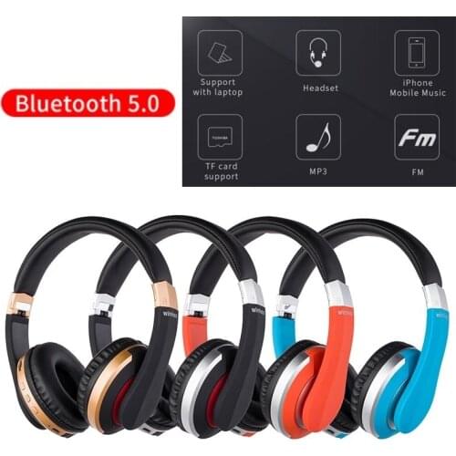 MH7 Wireless Bluetooth Headset Wireless Headphones for Smartphone PC Computer Bass Earphones with Microphone Support TF Card For