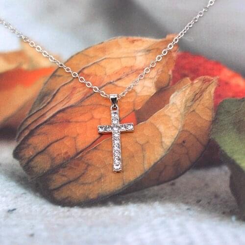 Fashion Crystal Jesus Cross Pendant Necklace Jewelry for Men/Women Wholesale Chains Necklace M7