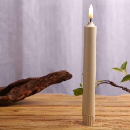 Pack of 4 Flamless Flickering Light LED Candles Remote Control Battery powered Taper Candlestick 3D Wick 20.5CM-Warm white/Amber