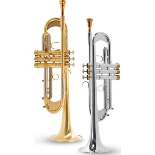 New Arrival Bb Trumpet High Quality Gold Lacquer Silver Plated Trumpet Brass Musical Instruments Composite Type Trumpet