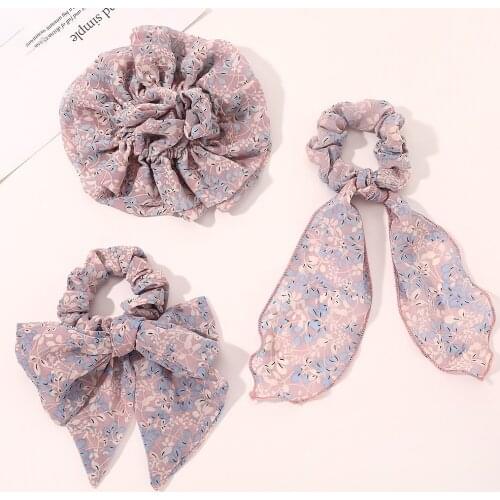New Soft Fabric Brief Hair Accessories Set Headscarf Big Hair Flowers Scrunchies Kawaii Lolita Accessories Summer Hair Bands