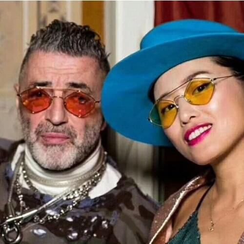 2021 New Trend Polygon Woman Sunglasses Men Luxury Vintage Metal Sun Glasses Classic Fashion Brand Design Eyewear Frame Uv400