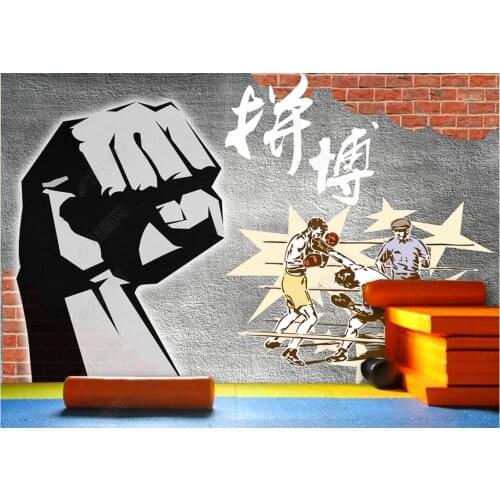 Custom photo wallpaper for walls 3 d Gym mural European style simple fighting boxing club gym background wall papers decoration