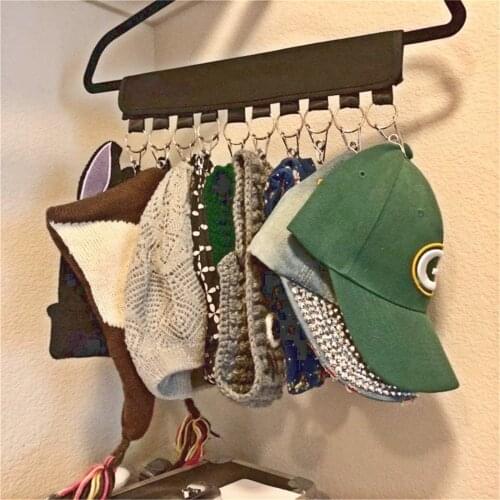 Portable 10 Clip Baseball Caps Organizer Hanger Hats Clips Closet Clothes Holder Cap Rack Closet Hanger Sock Storage Hook Holder