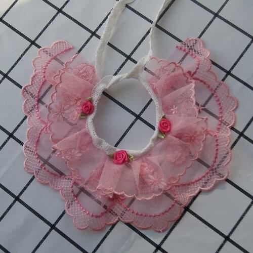 Pet Dog Accessories Cute Handmade Lace Embroidery Flower Ties Puppy Adjustable Lacing Neckties Collar Cat Dog Grooming Supplies