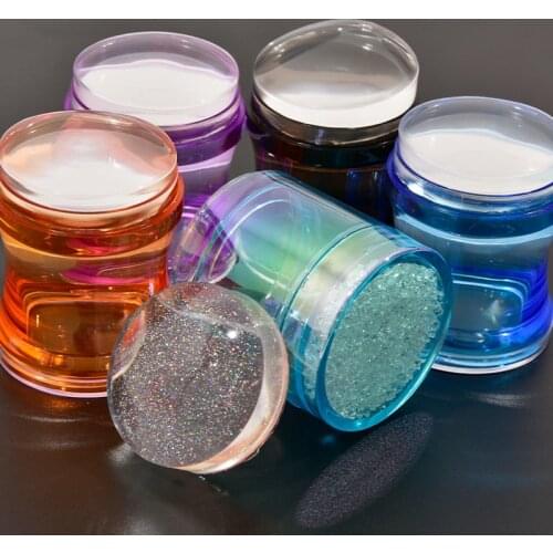 1pc 4cm Nail Art Template Stamp Jelly Scraper Tool Set Stamping Transfer Manicure Acrylic Gel Polish Nails Print Drawing Kit 4-9