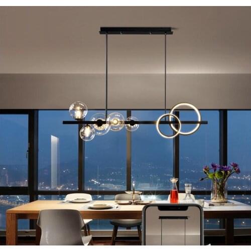 Nordic modern simple table lamp creative personality restaurant chandelier bar magic bean glass bubble chandelier