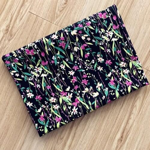 HLQON cotton sateen Line flower bush fabric for women clothing sewing upholstery tissue wedding dress patchwork DIY