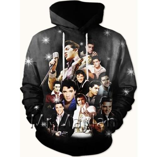 The King Elvis Presley 3D Print Hoodies Men/women hiphop streetwear outwear Fans Gothic Hood Sweatshirts Jacket Top Clothes RT77
