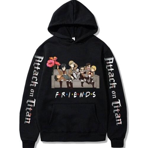 Attack on Titan Print Hoodies Sweatshirts Harajuku Hot Anime Friend Women Mens Unisex Clothes Tops Pullovers Spring Autum