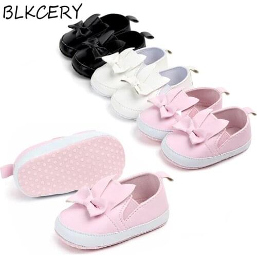 New Born Baby Boy Shoes for Gilrs Infant PU Leather First Walkers Elastic Loafers Toddler Bebes Crib Shoes with Rabbit Ears Bows