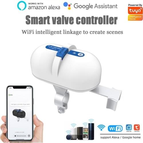 Tuya WiFi Smart Water/Gas Valve Automation Control Mechanical Handle Valve Work With Alexa Google Home Smart Life/Tuya App