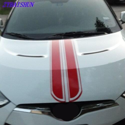 Universal 130cm x 24cm Car Hood Styling Reflective Decal Stripe Vinyl DIY for Skoda Octavia Fabia Rapid Superb Yeti Roomster